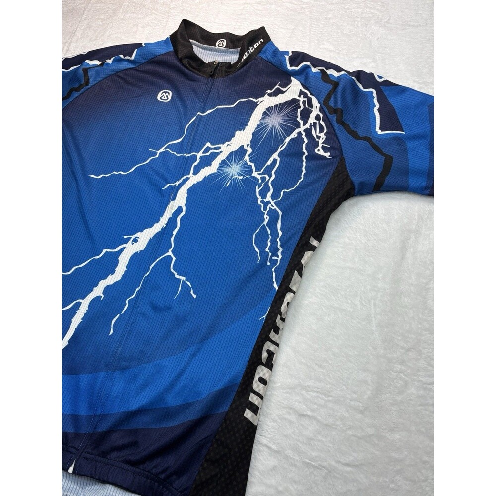 Monton Sports Cycling Jersey Mens Xxxl Us Xl Lightning Bolt Full Zip Bike Shirt View 2